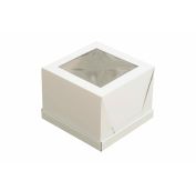Короб картонный д/тортов с окном  220х220х220 CUBE BOX белый (50шт)