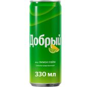 0,33л газ. нап. Добрый Лимон-Лайм ж/б  12шт*уп