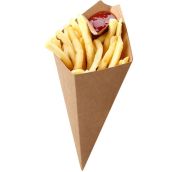 ДоЭко короб под фри ECO CONE L конусный 80х200мм с отделением под соус (480шт) 40*уп