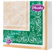 Салфетка Бум33 Plushe Premium DECOR, 2сл, 20л, белый (Зеленый) 30шт/уп
