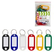 Бирки для ключей КОМПЛЕКТ 20 ШТ., длина 50 мм, инфо-окно 30х15 мм, АССОРТИ, STAFF, 237487, 89