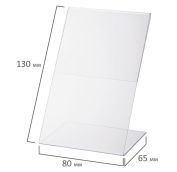 Держатели для ценников, 80х130 мм, КОМПЛЕКТ 5 шт., оргстекло, BRAUBERG, 290411