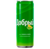 0,33л газ. нап. Добрый Лимон-Лайм ж/б  12шт*уп