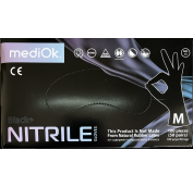 Перчатки нитриловые неопудр. Mediok  М  / 100шт  черные плотные 4,0гр (Black+) (CARBON)