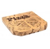 Короб под пиццу  цельный гофрокартон 400х400 бурый с печатью / 100шт