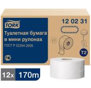 Tork Туалетная бумага в мини-рулонах, Т2, Advanced, 1214л, 2сл., 12шт./кор 120231