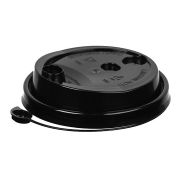 Крышка для стак. Покров д.90мм (0,300-0,500л) с закрыв. носиком черная матовая (20уп х50шт)  (1000шт