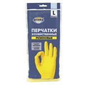 Перчатки резиновые  AVIORA (Хозяйственные) L (12пар) АРТ.402-568