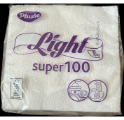 Салфетка Бум 22,5*22,5 Plushe Light Super 100, 1сл, 75л, белый, сплошное, 20 в уп (Бел)