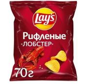 70гр.Чипсы ЛЕЙС  Рифленые Лобстер 1/25