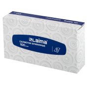 Салфетки косметические 100 штук в картонном боксе 2-слойные, LAIMA/ЛАЙМА, 19,5х20см