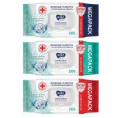 Влажные салфетки (200шт) AURA FAMILY для всей семьи, клапан