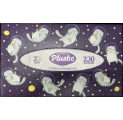 Салфетка Бум в коробочках, Plushe 230л, 2 сл V-сложение Ассорти 20 в кор (Корги, Зайцы, Протея, Совы