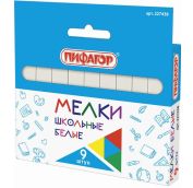 Мел белый ПИФАГОР, НАБОР 9 шт., квадратный