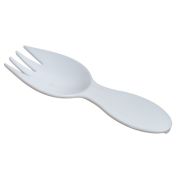Вилка-ложка ПС одноразовая 80 мм белая Х (500шт./уп) Комус АРТ.1781422