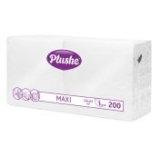 Салфетка Бум. 24 Plushe Maxi 200, 1 сл., бел/пастель, сплошное, 7 в уп (Розов.паст.)