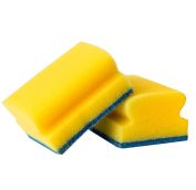 Губка д/посуды LAIMA  КОМПЛЕКТ 2 шт., поролон/абразив, профильные, высота 42 х ширина 96 х глубина 6