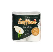 Туал Бумага SOFFIONE Perfect Just White, 5-ти сл,белая с тиснением и перфорацией13,2м, 4 рул(16уп)