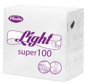 Салфетка Бум 22,5*22,5 Plushe Light Super 100, 1сл, 75л, белый, сплошное, 20 в уп (Бел)