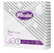 Салфетка Бум33 Plushe Premium Color, 2сл, 50л, белая/пастель, рамочное, 16 в кор (Белый). АРТ.16782