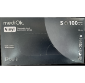 Перчатки винил. неопудр. Mediok  S  / 100шт  ЧЕРНЫЕ