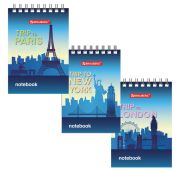 Блокнот МАЛЫЙ ФОРМАТ (75х105 мм) А7, 40 л., гребень, картон, клетка, BRAUBERG, 