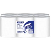 Полотенца бумажные рулонные 150 м, PROtissue (H1) PREMIUM, 2-слойные, белые, КОМПЛЕКТ 6 рулонов
