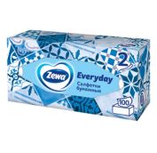 Платочки Бумажные в короб. ZEWA EVERYDAY 100шт
