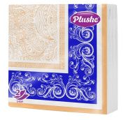 Салфетка Бум33 Plushe Premium DECOR, 2сл, 20л, белый (Синий) 30шт/уп